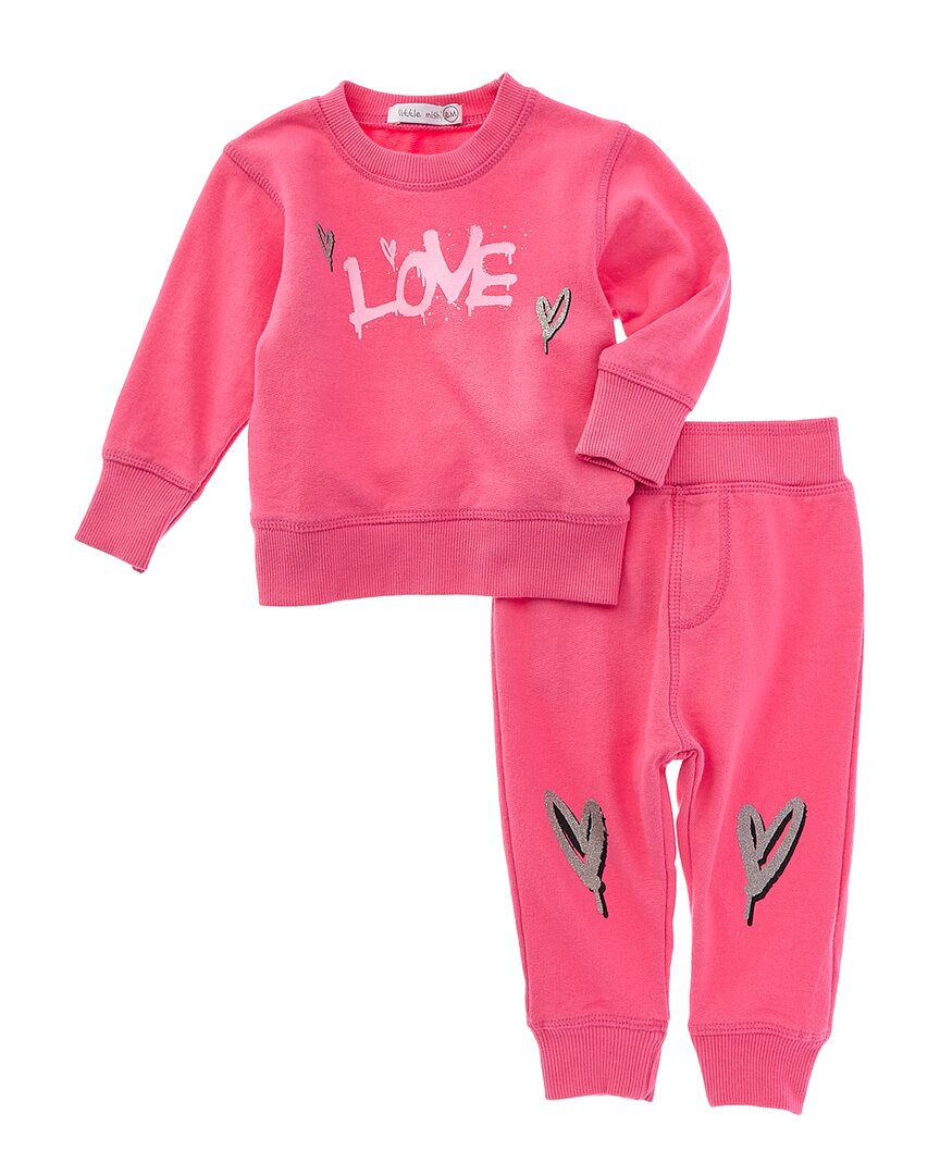 

LITTLE MISH Комплект из 2 предметов Love: свитер и брюки, розовый