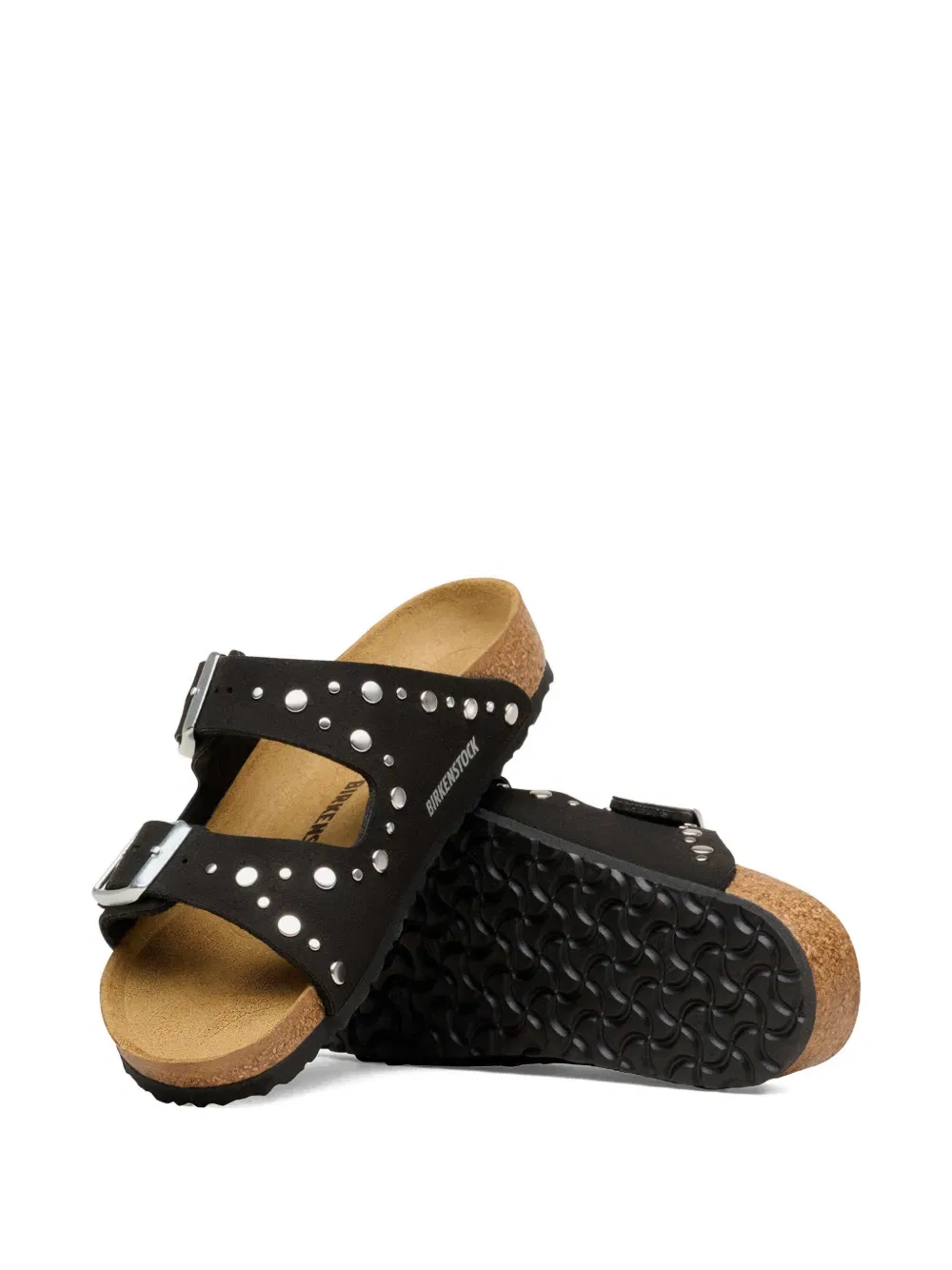 Сандалии Arizona с заклепками на плоской подошве Birkenstock Kids, черный — фото 4