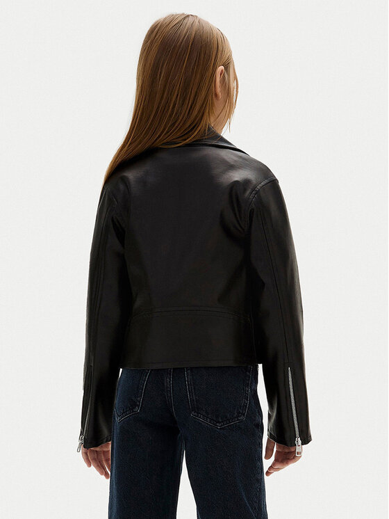 Куртка из искусственной кожи прямого кроя IG0IG02982 D Calvin Klein Jeans, черный — фото 3