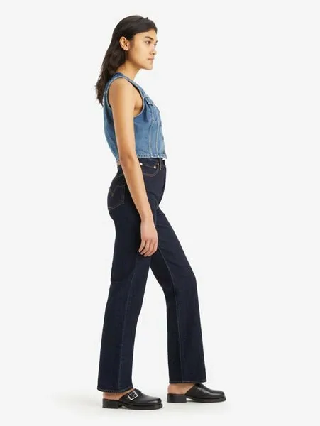Прямые джинсы RIBCAGE, темно-синего цвета Levi's, Dark Indigo - Flat Finish — фото 3
