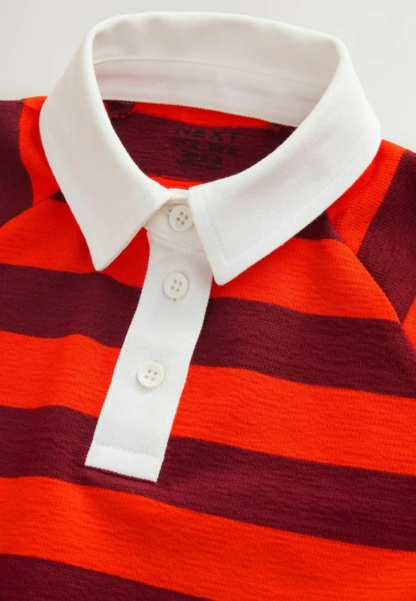 Регбийная рубашка-поло стандартного кроя Next, Brown Orange Stripe — фото 2