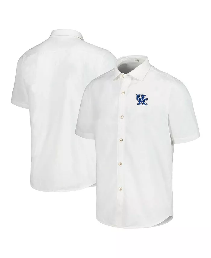 

Мужская белая рубашка на пуговицах Kentucky Wildcats Coconut Point Palm Vista IslandZone Camp Tommy Bahama, белый
