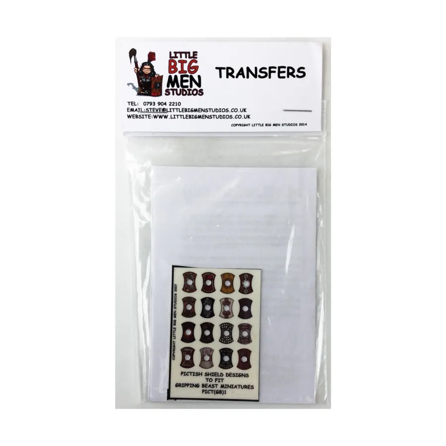 

Пиктские конструкции щитов — тип № 1, Shield Transfers for Victrix Miniatures - Assorted (28mm)