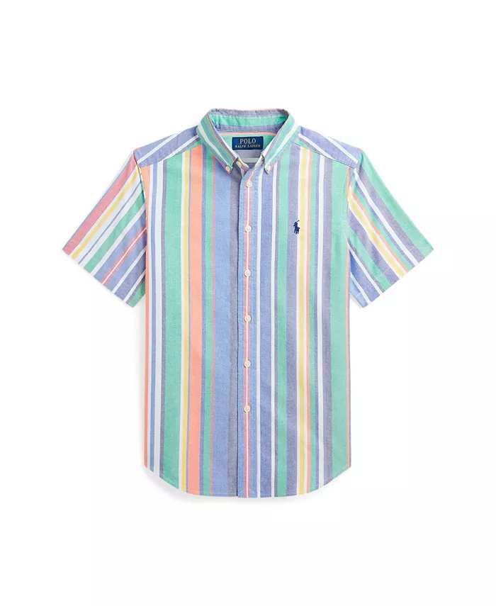 

Рубашка с коротким рукавом в полоску Big Boys Oxford Polo Ralph Lauren, мультиколор