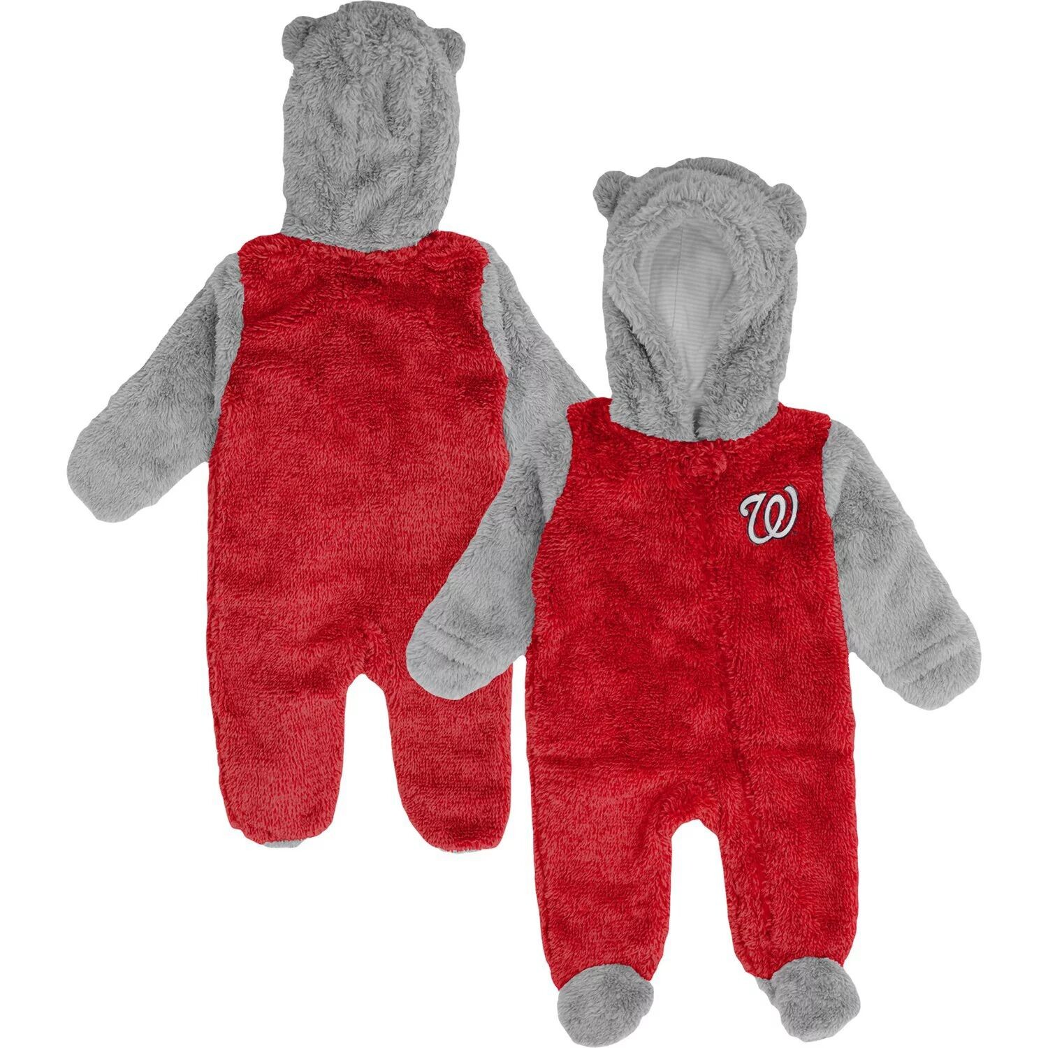 

Красная/серая одежда для новорожденных и младенцев Washington Nationals Game Nap Тедди с флисовой овсянкой и молнией во всю длину Outerstuff