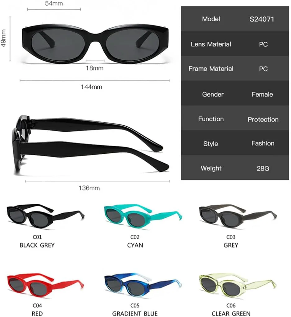 

LVTFCO Классические маленькие овальные винтажные солнцезащитные очки для женщин в стиле ретро, ​​женские спортивные очки с защитой от УФ-излучения UV400, Red