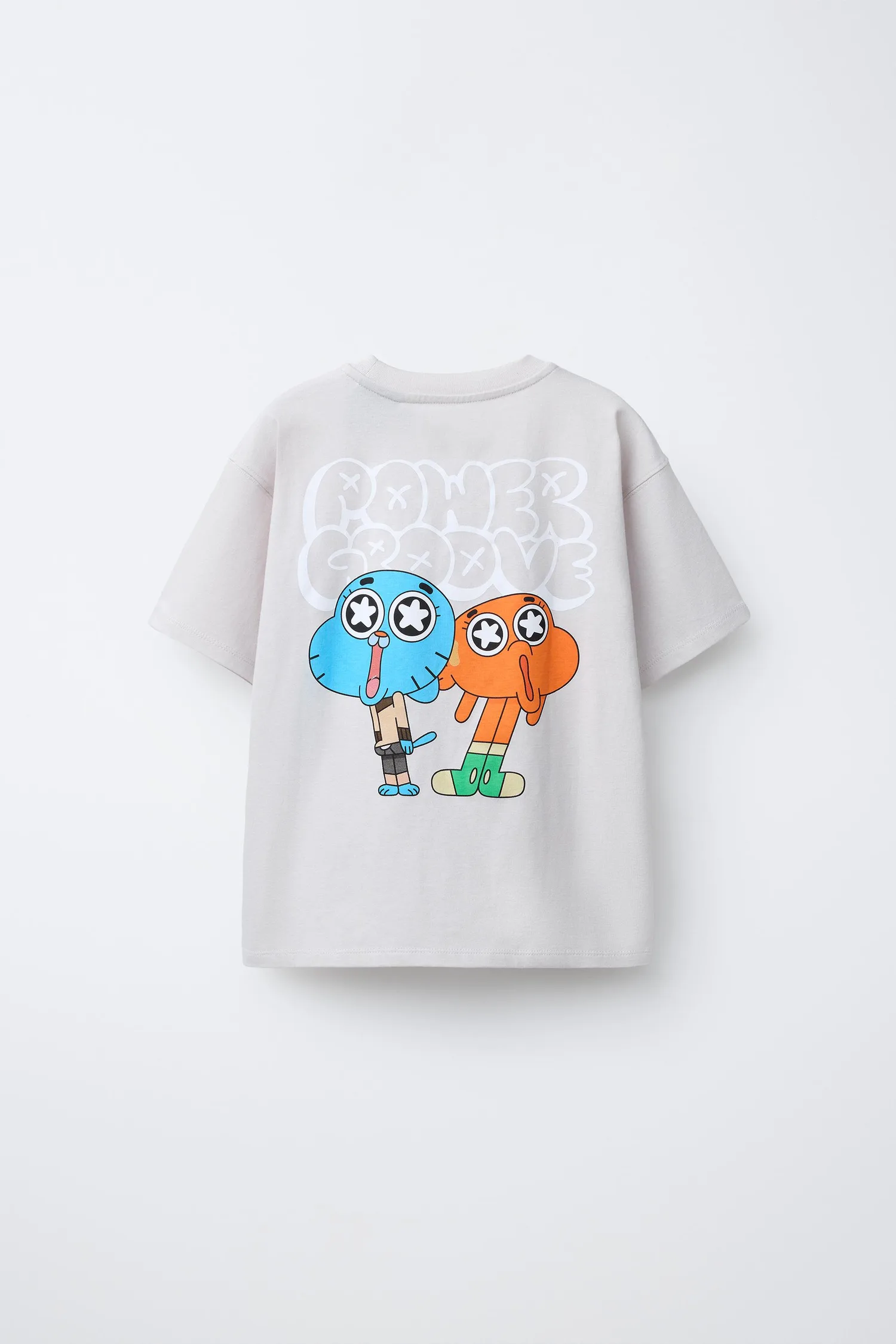 Футболка с принтом gumball cartoon network Zara, жемчужно-серый — фото 2