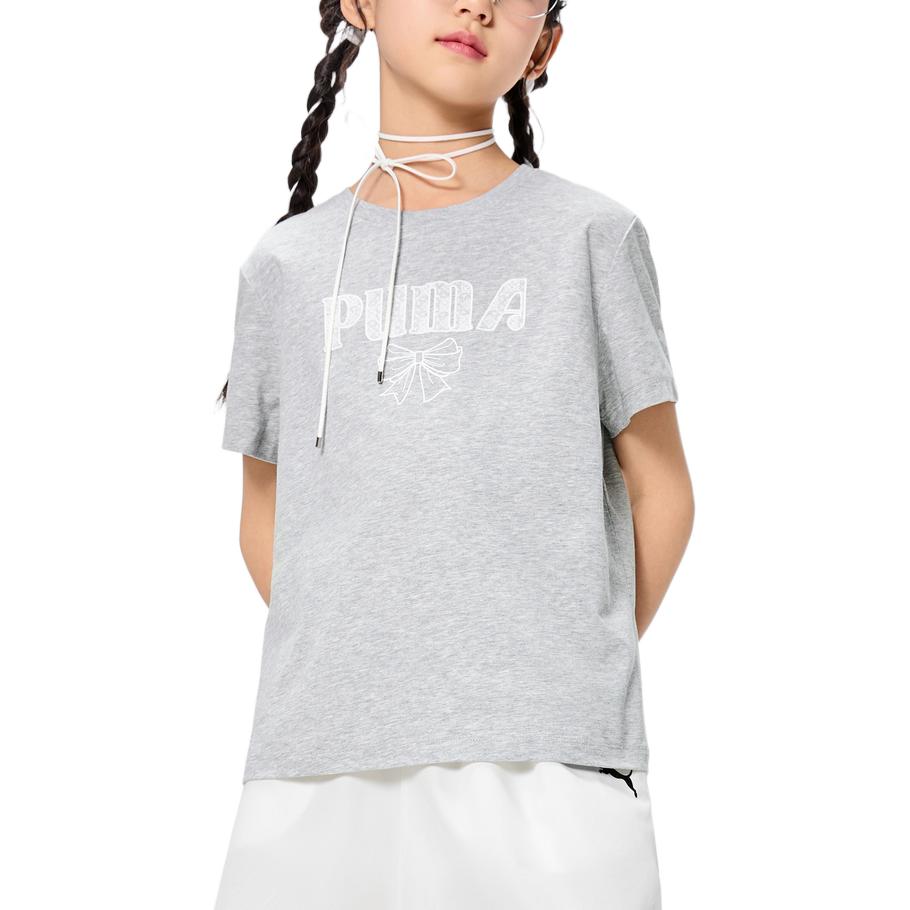 Футболка Sportstyle Series SS25 Light Heather Gray 00101 для детей 3-7 лет PUMA, серый — фото 3