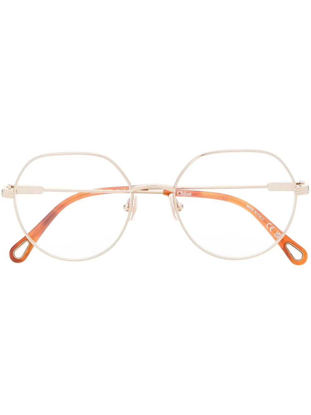 

Очки в круглой оправе Chloé Eyewear, золотой
