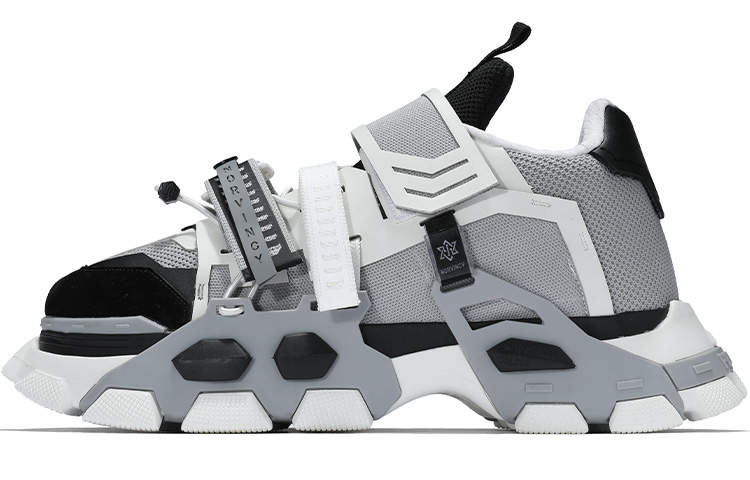 

NORVINCY Массивные кроссовки унисекс низкие черно-серые бело-серые, цвет Gray White