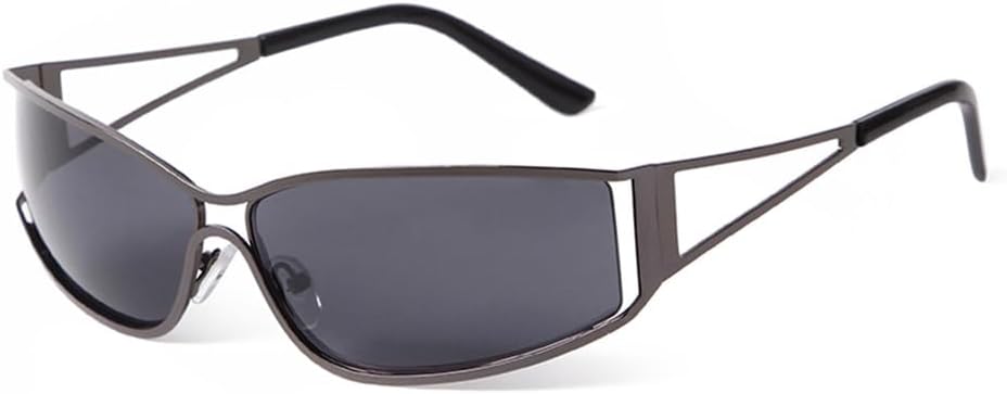 

Ретро металлические прямоугольные солнцезащитные очки для женщин и мужчин, футуристические солнцезащитные очки в узкой оправе, женские солнцезащитные очки UV400 VFDHN, C1