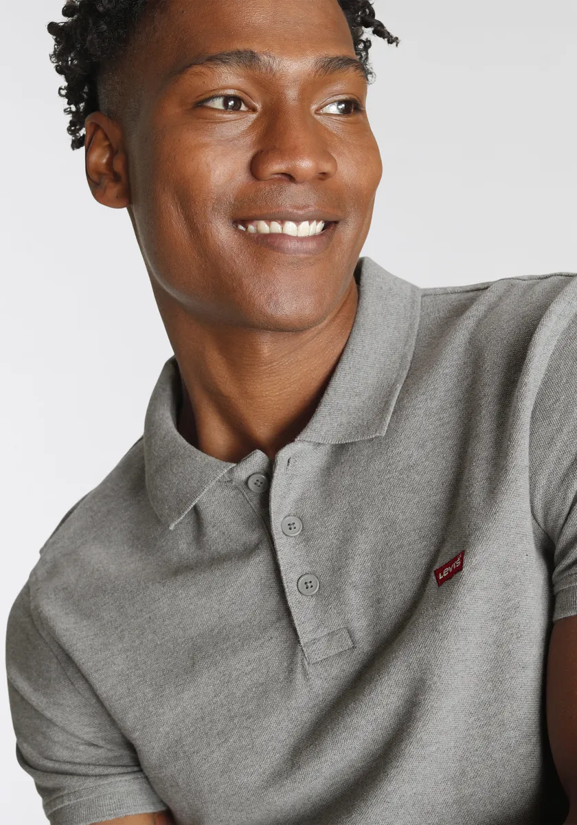 Рубашка-поло Levi's "LE NEW LEVIS HM POLO" с маленьким логотипом в виде крыла летучей мыши, серый — фото 3