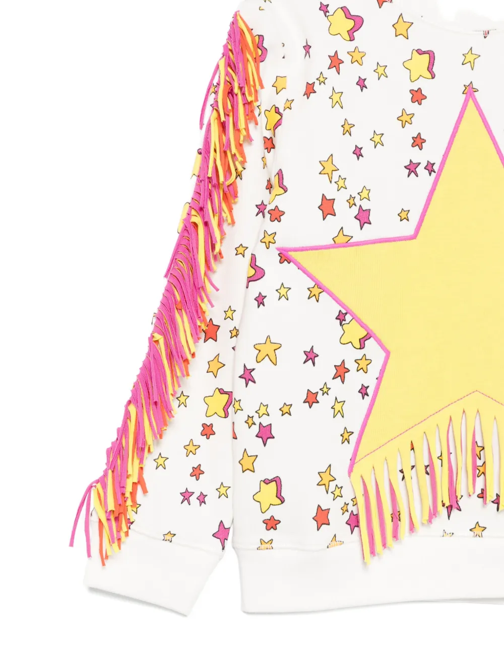 Толстовка с бахромой и звездным мотивом Stella McCartney Kids, белый — фото 3
