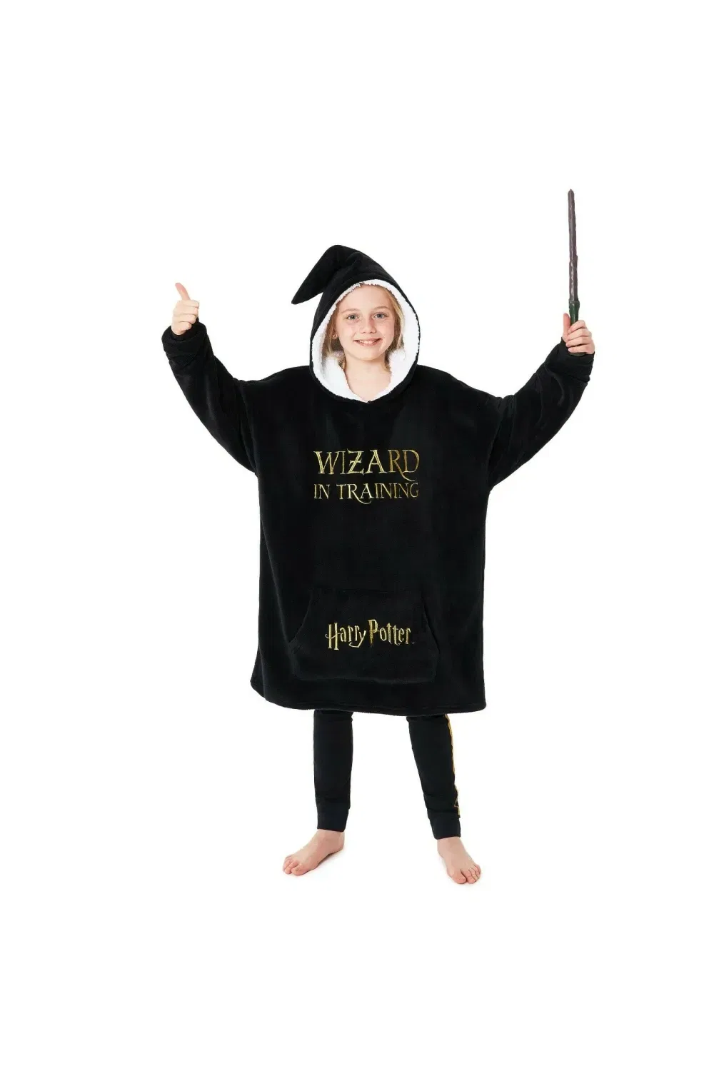 Детский халат-пончо Harry Potter Oversized Hoodie Blanket, черный — фото 2