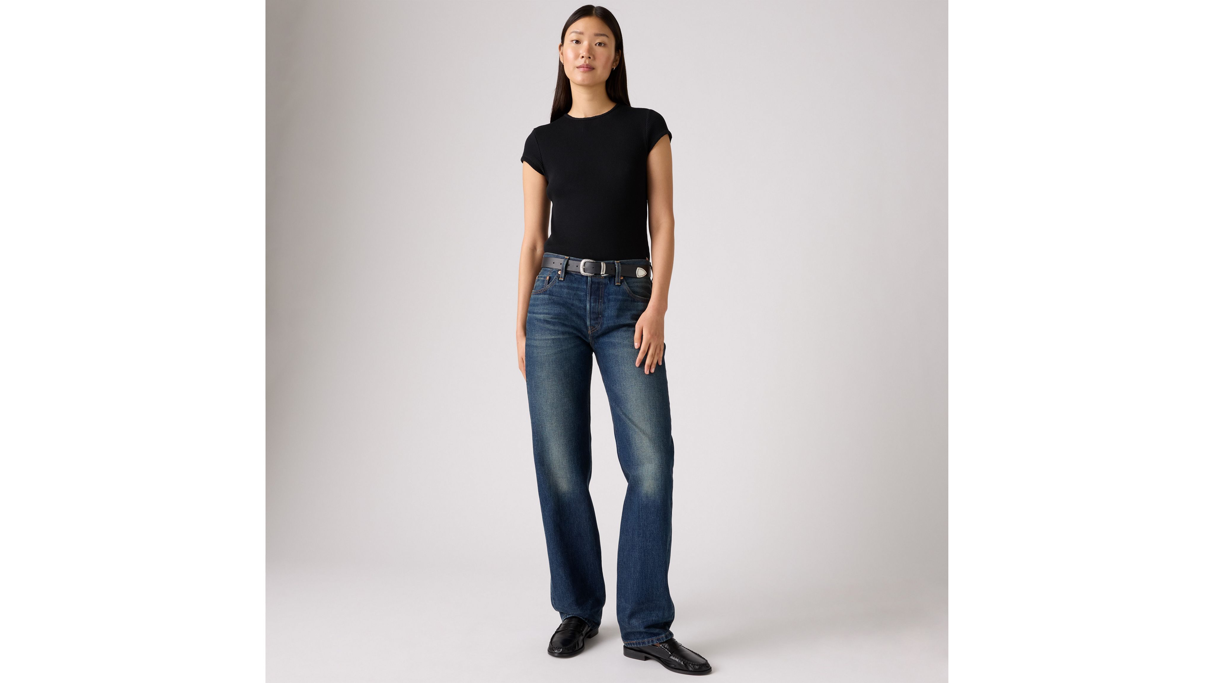 

Женские джинсы 501 90-х годов с кромкой Levi's, Educate In Arts - Dark Wash