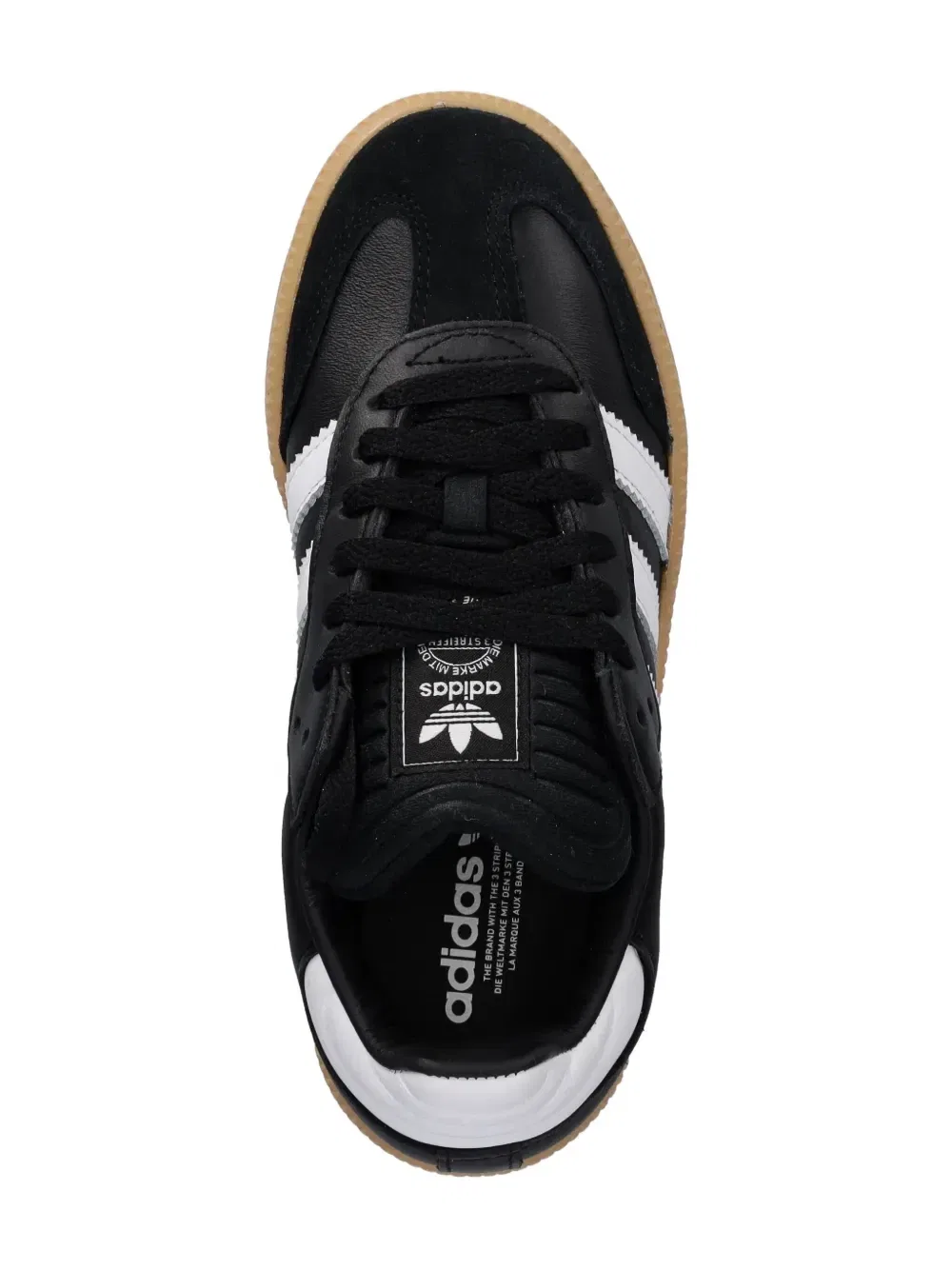 Кроссовки Samba XLG GS черно-белые с коричневой подошвой Adidas Kids — фото 3