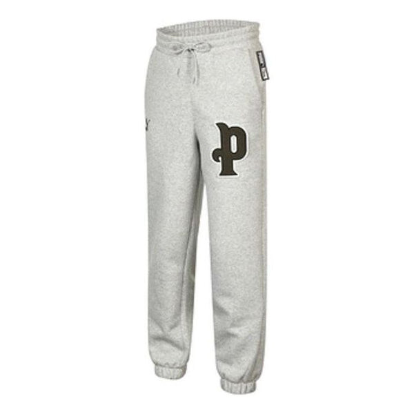 

Брюки team sweatpants 'grey' Puma, серый