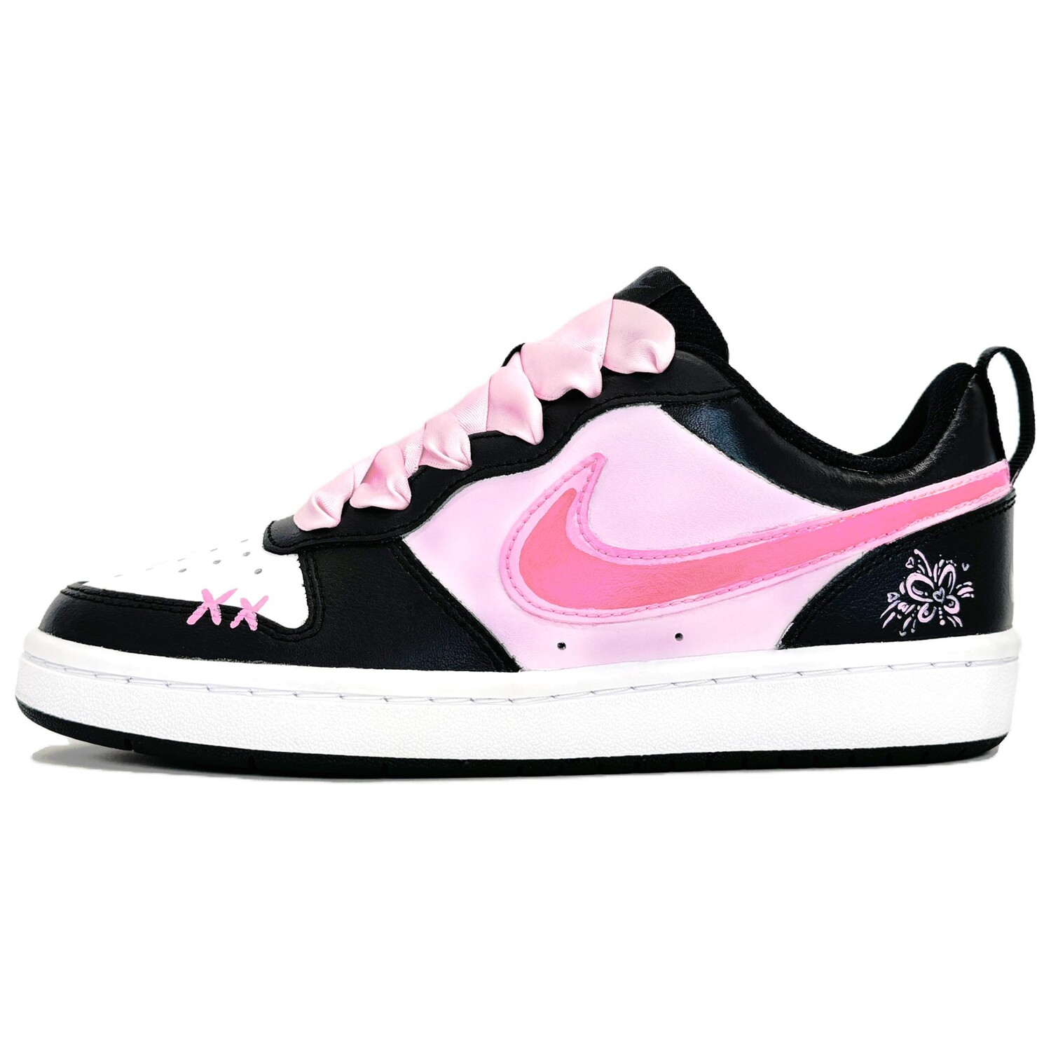 

Кроссовки Nike Court Borough 2 Kids' Skateboarding Shoes Grade School, черный/розовый