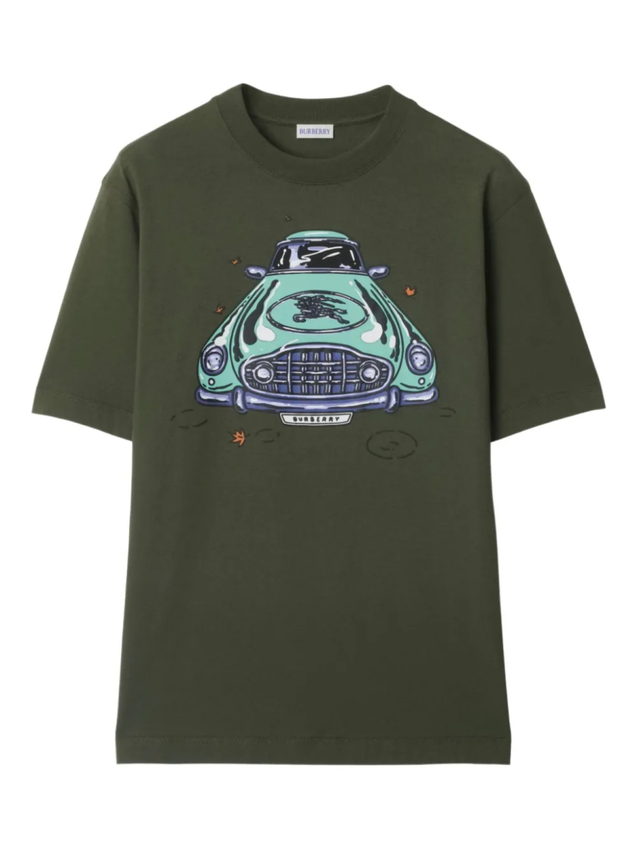 

Burberry car-print cotton футболка, зеленый