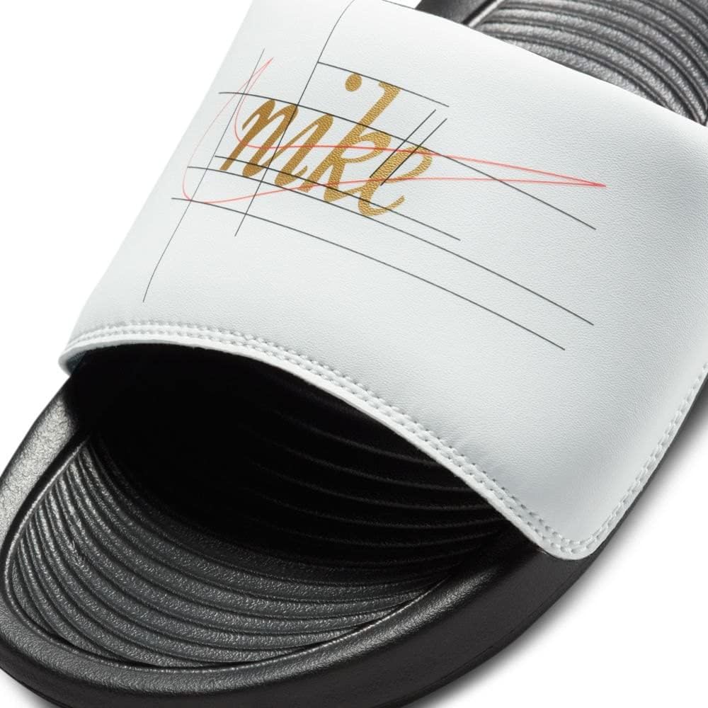 Мужские шлепанцы Nike Slide, Summit White Metallic Gold Orange Black — фото 4
