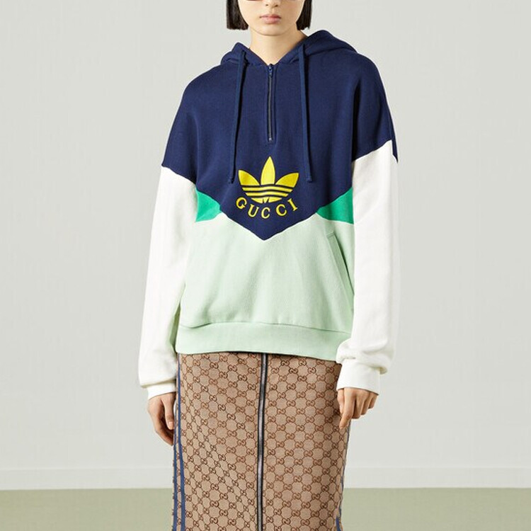 Толстовка Adidas x Gucci, женская модель, зеленый — фото 2