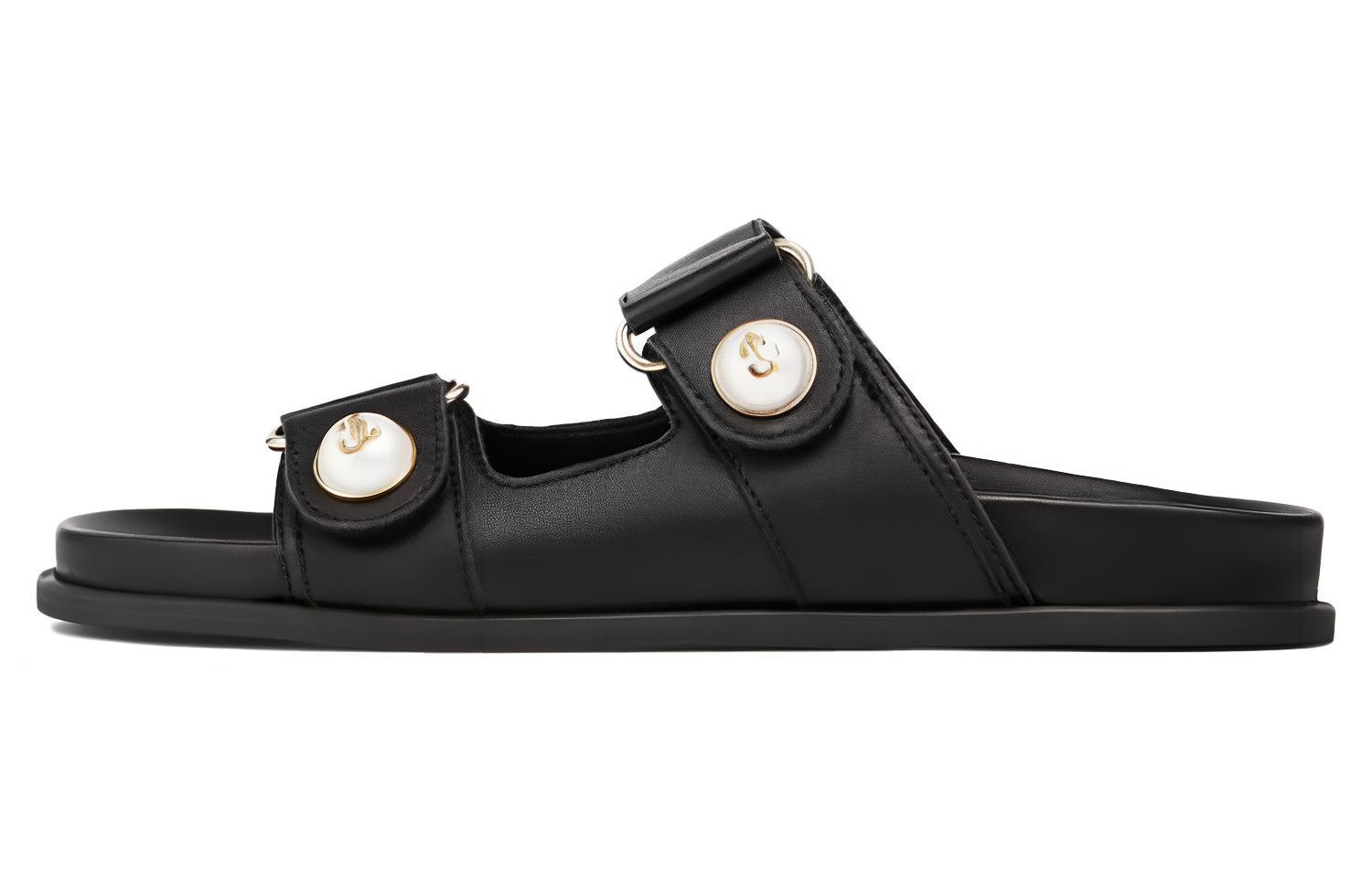 Шлепанцы из кожи с отделкой из фаянса Jimmy Choo, Original Shoe Box Included