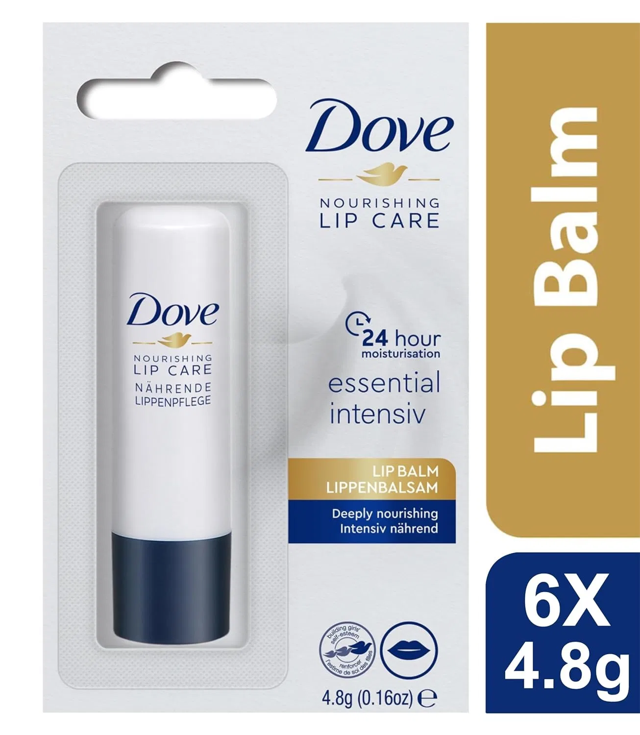 Бальзам для губ «Nourishing Lipcare Essential Intensive» от Dove, 6 шт. Dove — фото 2