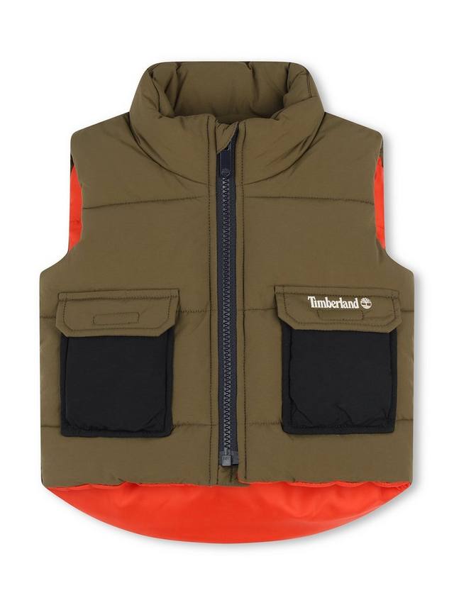 

Детский водоотталкивающий пуховик-жилетка Timberland, хаки