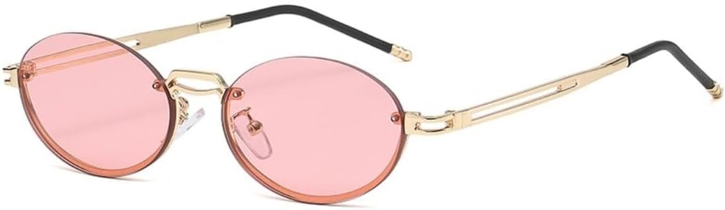 

Солнцезащитные очки для мужчин и женщин - защита UV400 - маленькая овальная оправа с металлическими шарнирами для занятий спортом на открытом воздухе и вождения LXLHWN, Tyj211-4