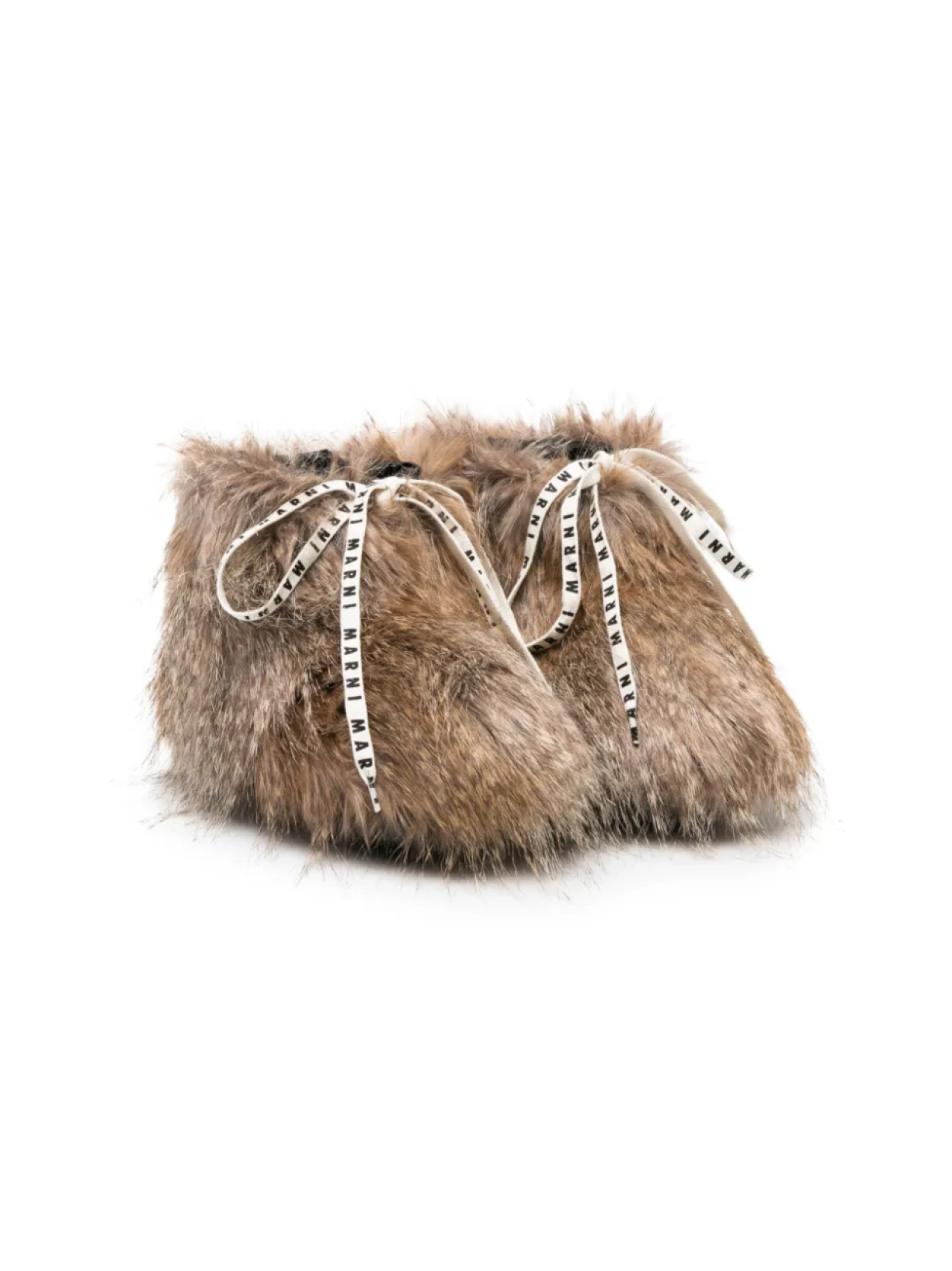 

Marni Kids ботинки с искусственным мехом, коричневый