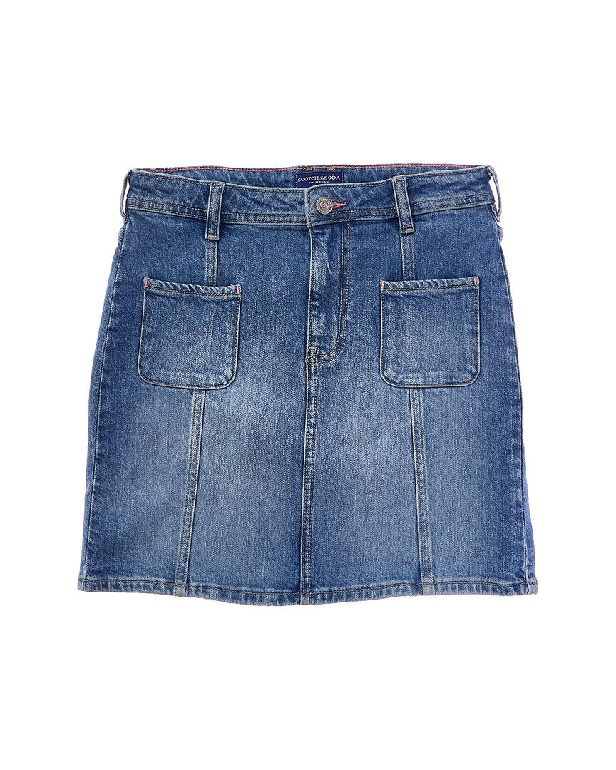 Джинсовая юбка с накладным карманом Scotch & Soda, синий — фото 2