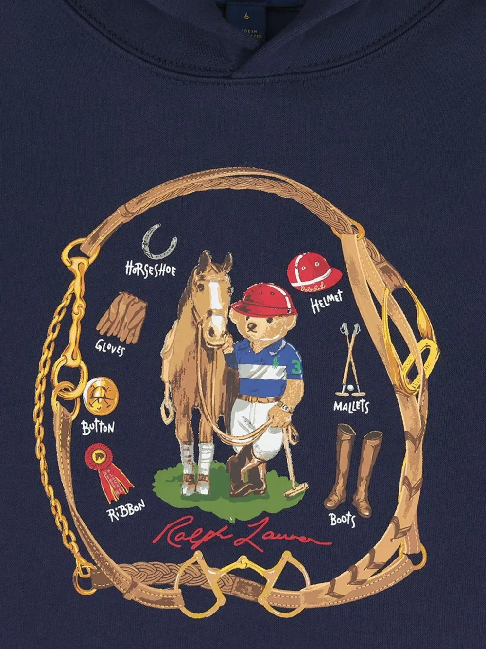 Худи с графическим принтом Polo Ralph Lauren Kids, синий — фото 4