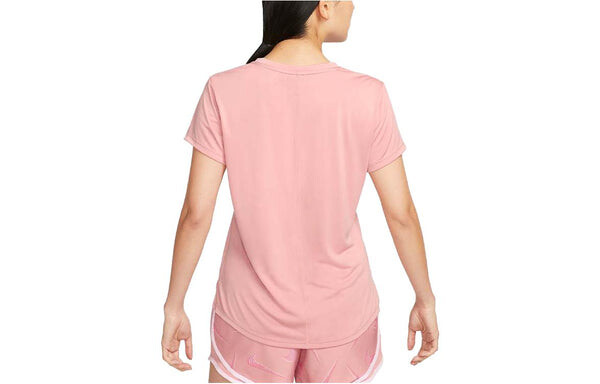 Топ (WMNS) Nike Dri-FIT Swoosh Short-Sleeve Running Top 'Red Stardust Fierce Pink', красный — фото 3
