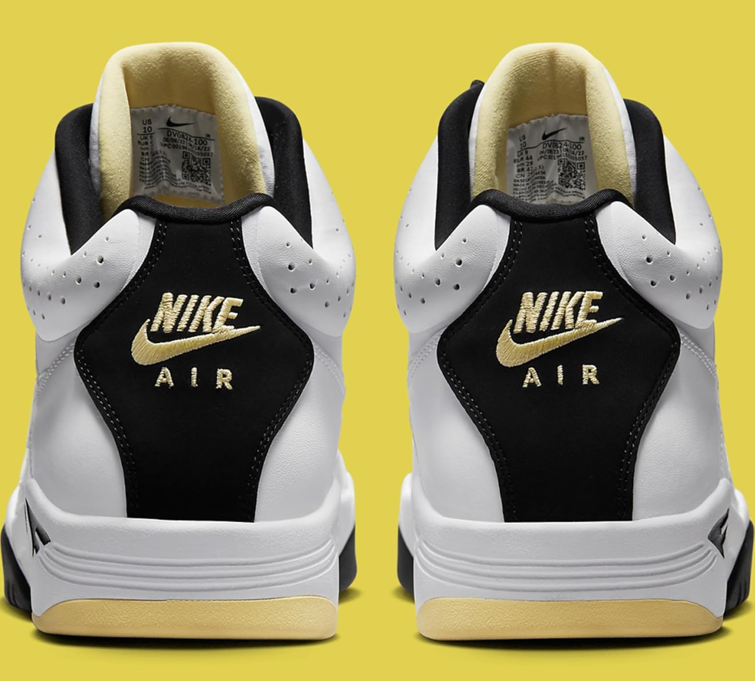 Баскетбольные кроссовки Nike Air Flight Lite Mid для мужчин, White White Lemon Black — фото 4