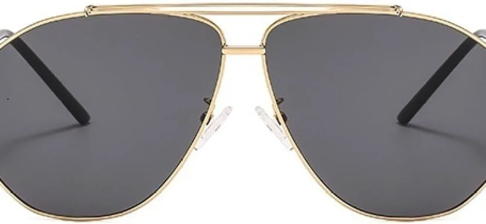 

Солнцезащитные очки Alloy Square Polygon 2027 для мужчин, модные солнцезащитные очки для женщин, ретро-очки, розовые, прозрачные, большого размера MTZJH, Gold Gray