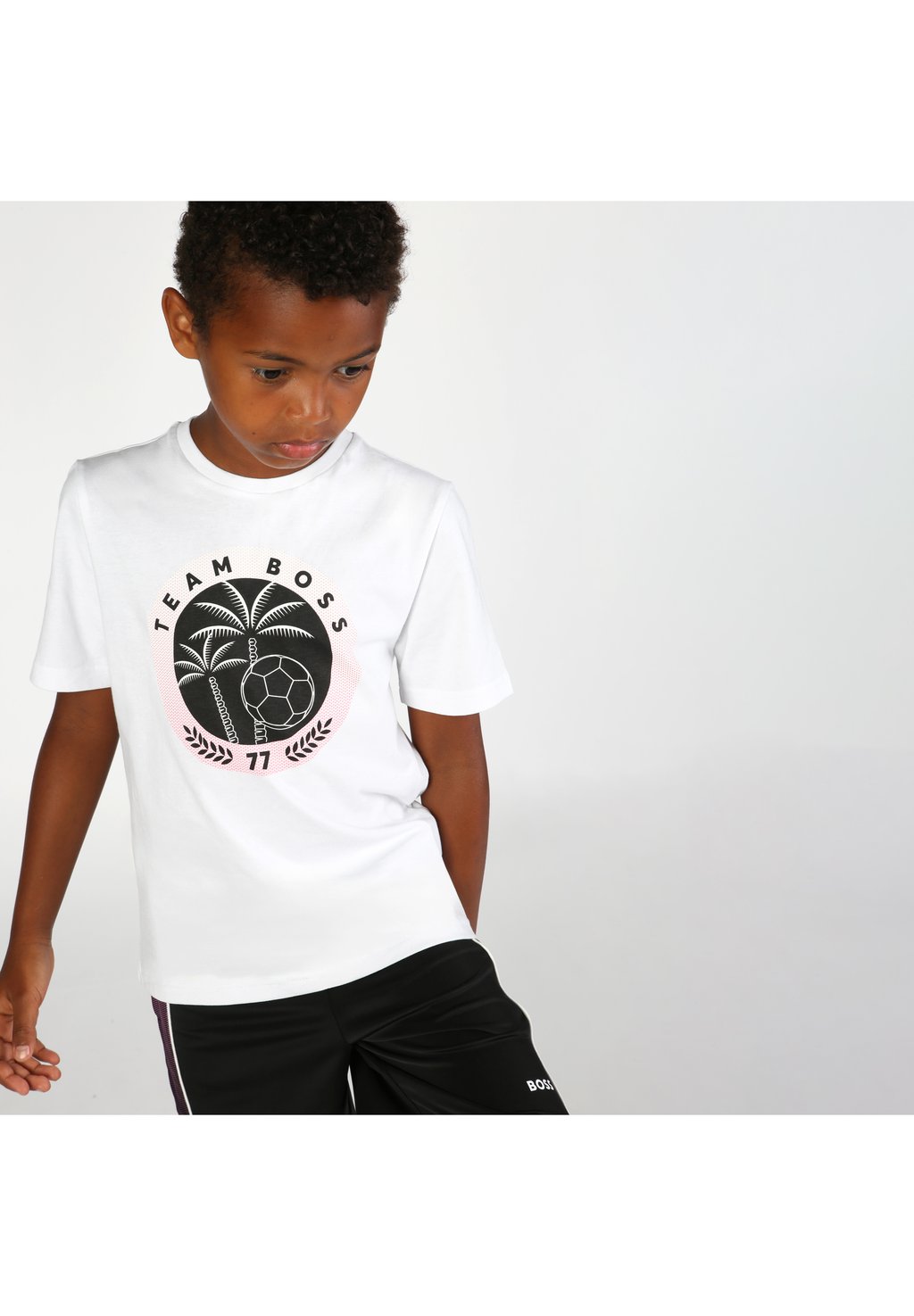 

Футболка с принтом SHORT SLEEVES BOSS Kidswear, белый