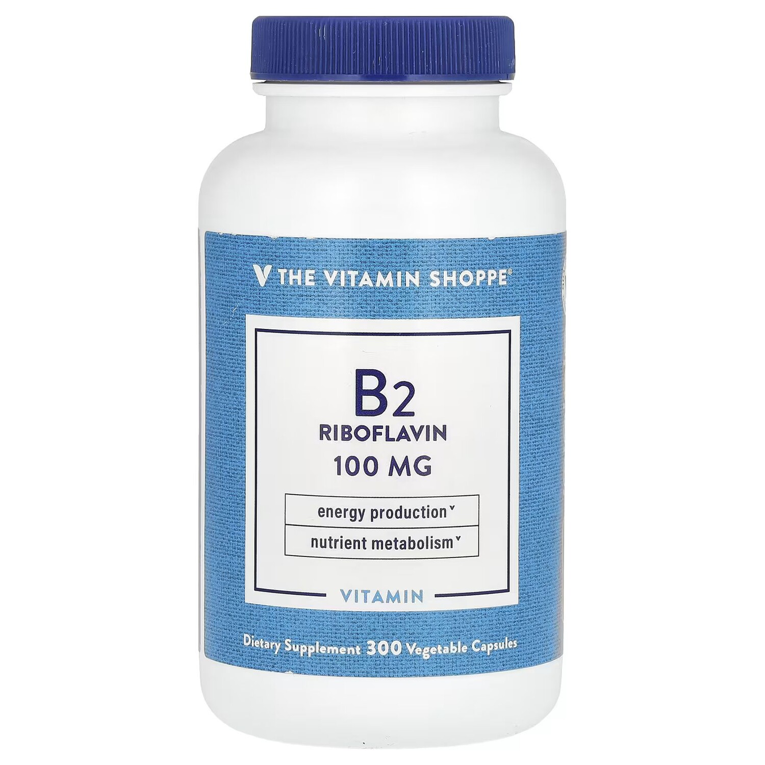 

Витамин B2, рибофлавин, 100 мг, 300 растительных капсул The Vitamin Shoppe