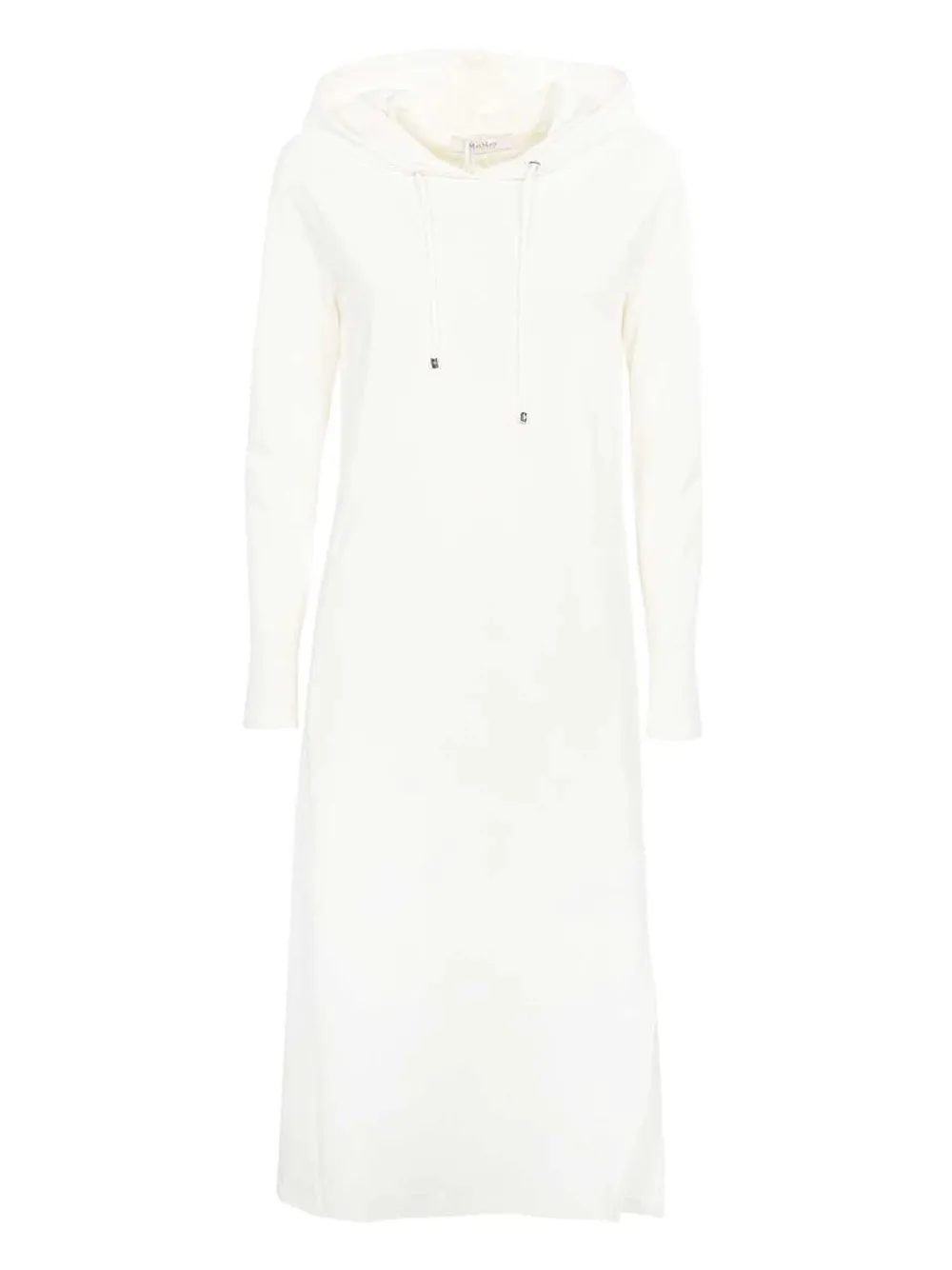 

Платье макси с капюшоном и длинными рукавами MAX MARA, белый