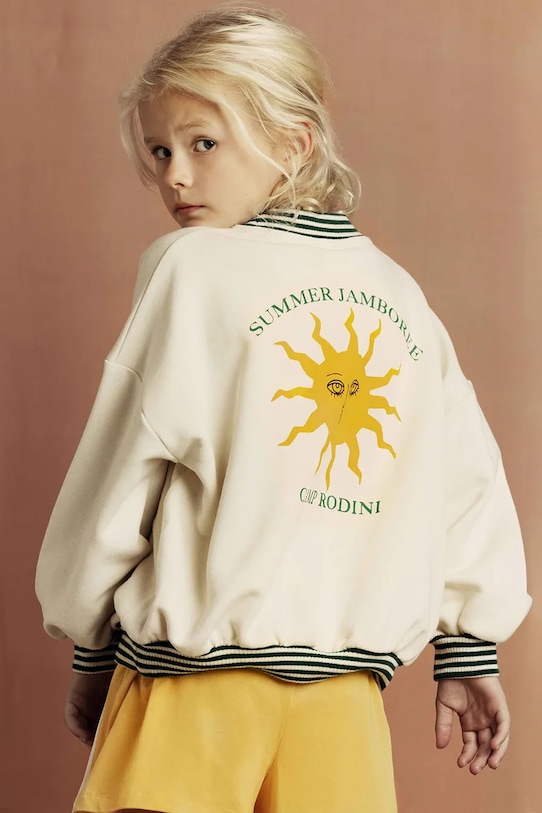 

Детская хлопковая толстовка Sun Mini Rodini, бежевый