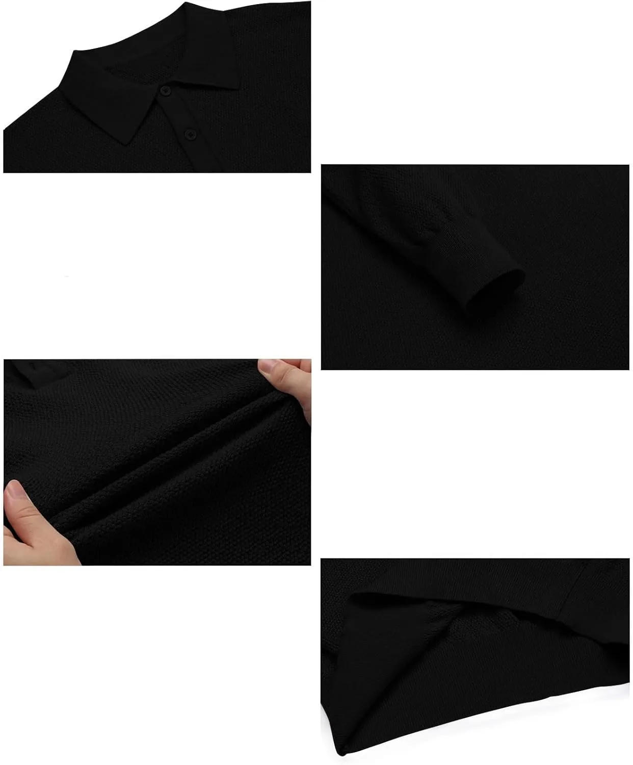 Мужской вязаный свитер Slim Fit с длинными рукавами и отложным воротником — фото 3