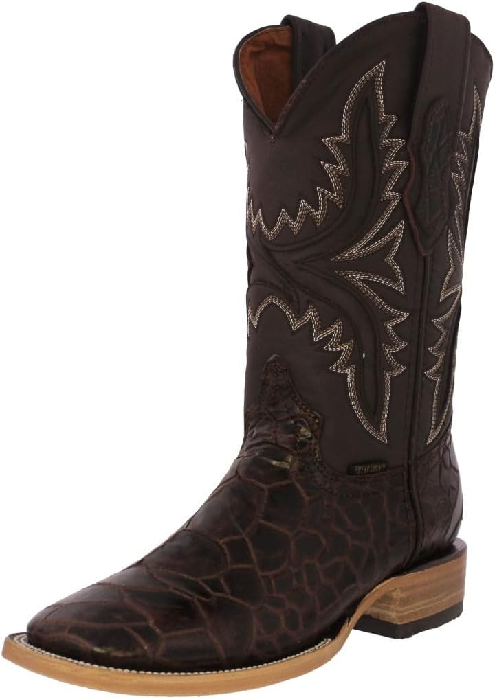 

Мужские коричневые ковбойские сапоги Texas Legacy с принтом морской черепахи, кожаный квадратный носок