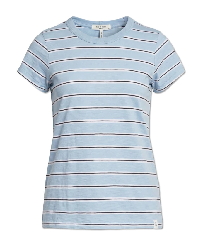

Полосатая футболка из фактурной ткани Rag & Bone, синий