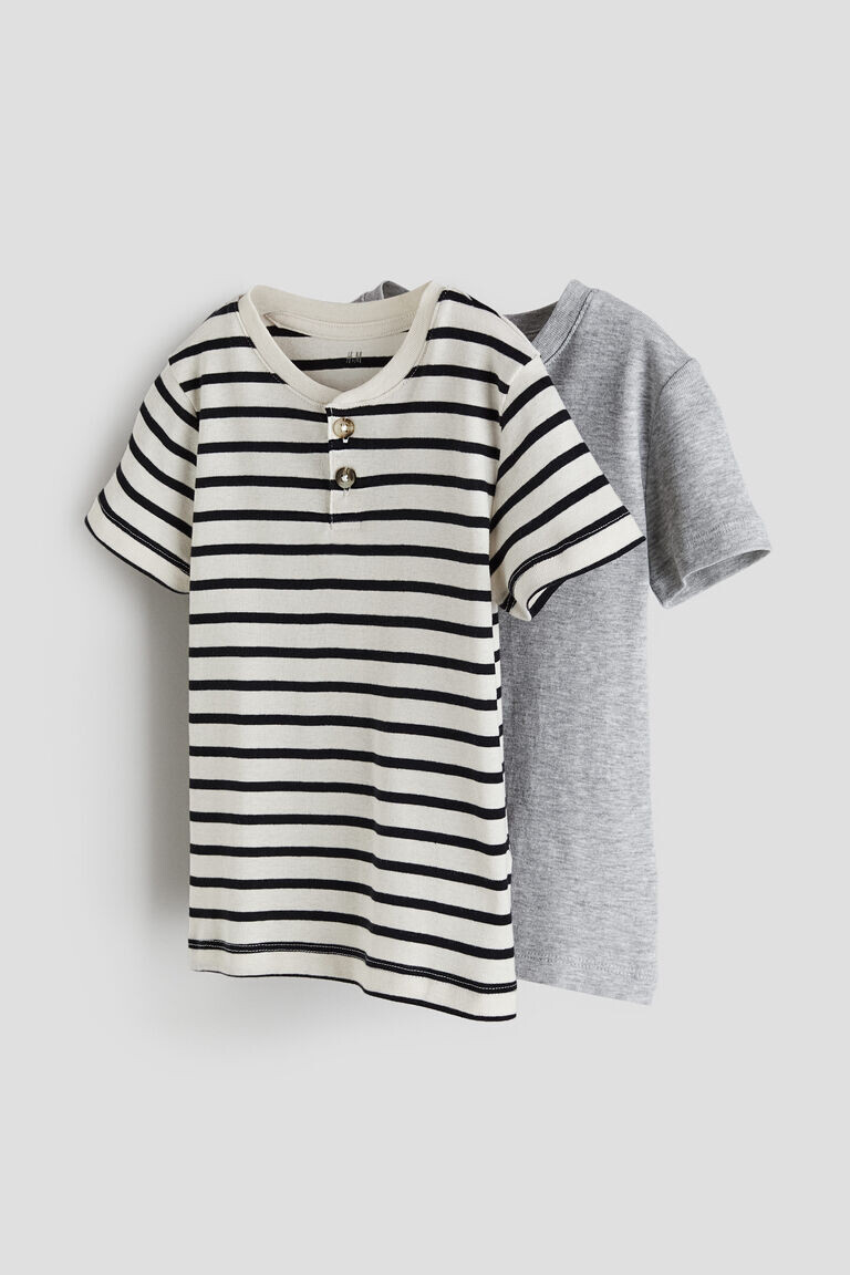 

Комплект из 2 футболок с надписью «хенли» H&M, белый