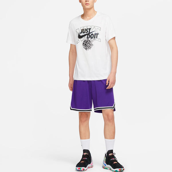 Футболка Men's Nike Just Do It Logo Alphabet Printing Round Neck Short Sleeve White T-Shirt, белый — фото 3