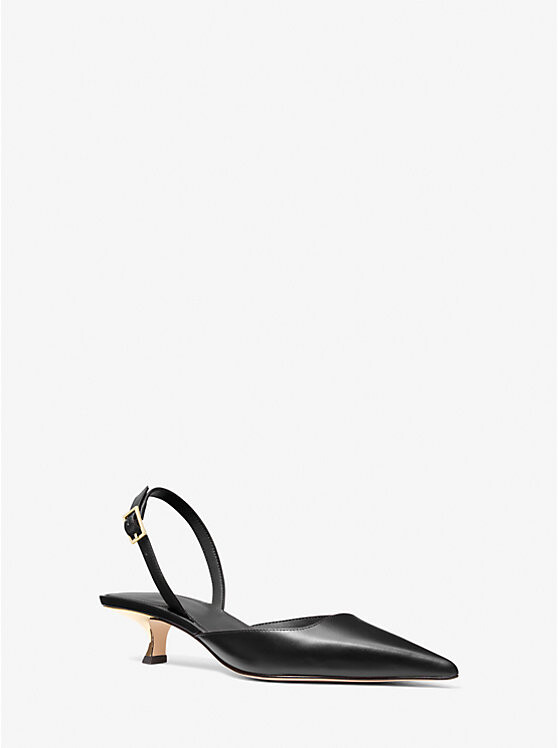 

Туфли-лодочки Luna Leather Slingback Kitten Michael Kors, черный