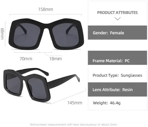 

Крупные квадратные солнцезащитные очки для женщин, модные винтажные очки в большой оправе, мужские солнцезащитные очки с защитой от УФ-излучения UV400 MTZJH, Blue