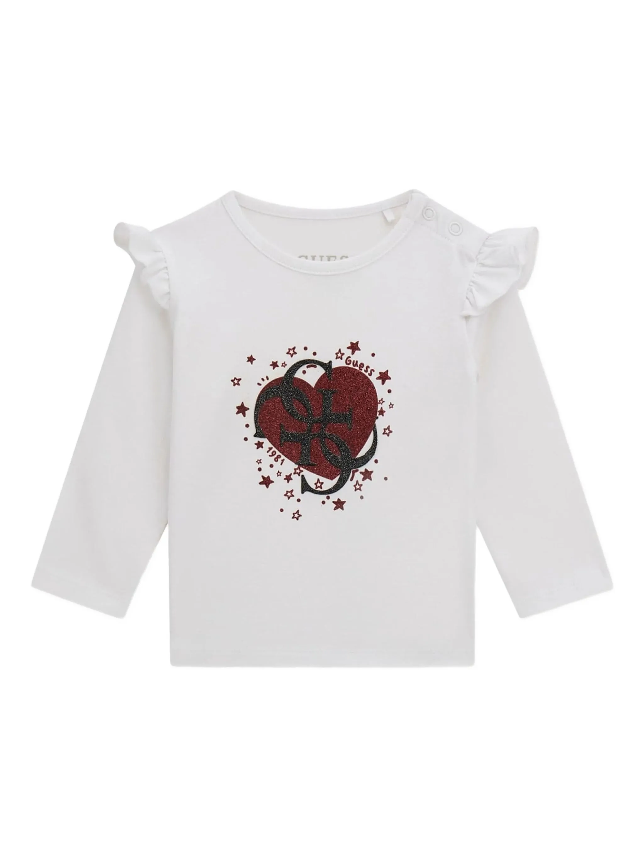 

Топ с оборками и блестками Guess Kids, белый