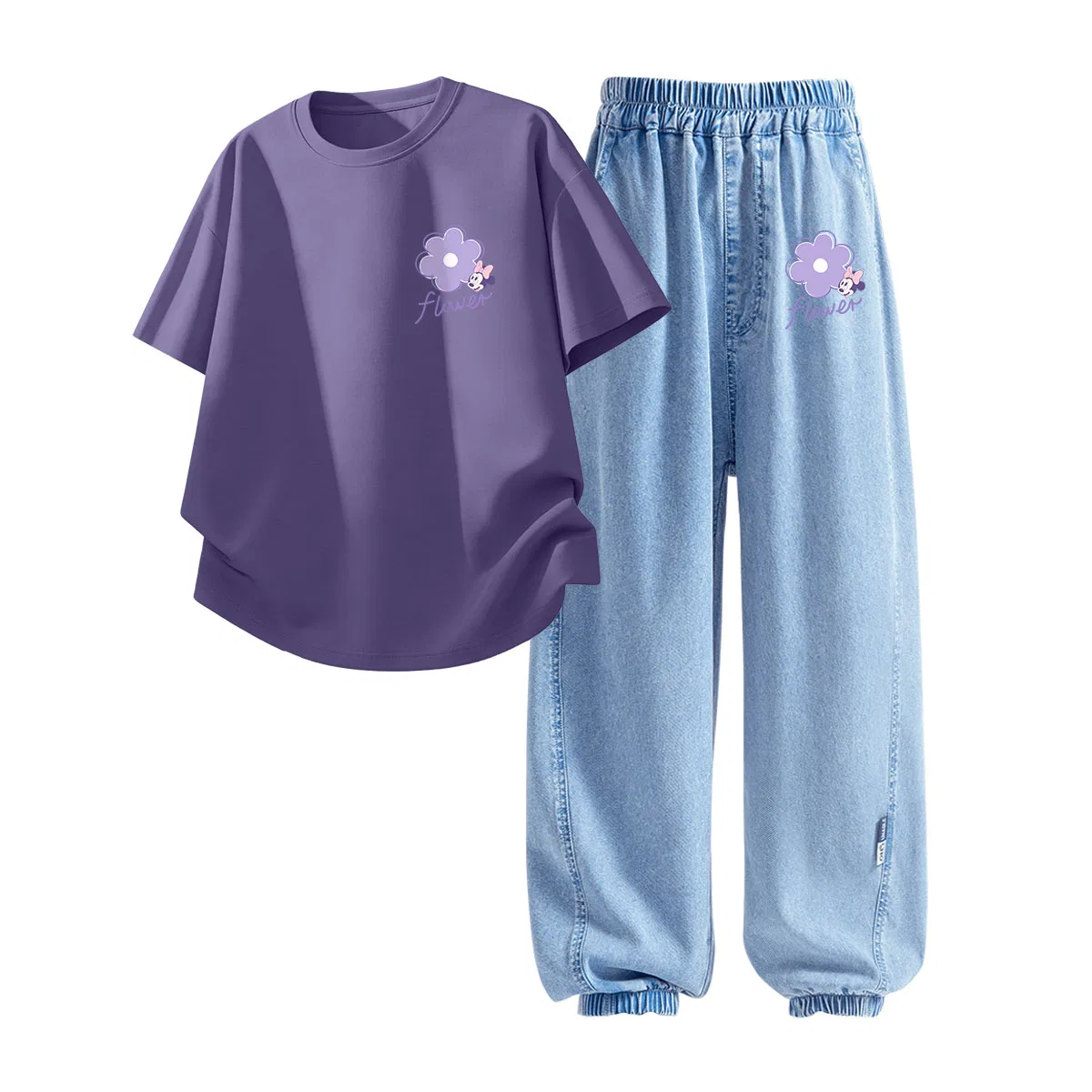 Детская спортивная повседневная куртка с асимметричным воротником Disney, Dioranai Starry Night Purple+Dioranai K Denim Light Blue
