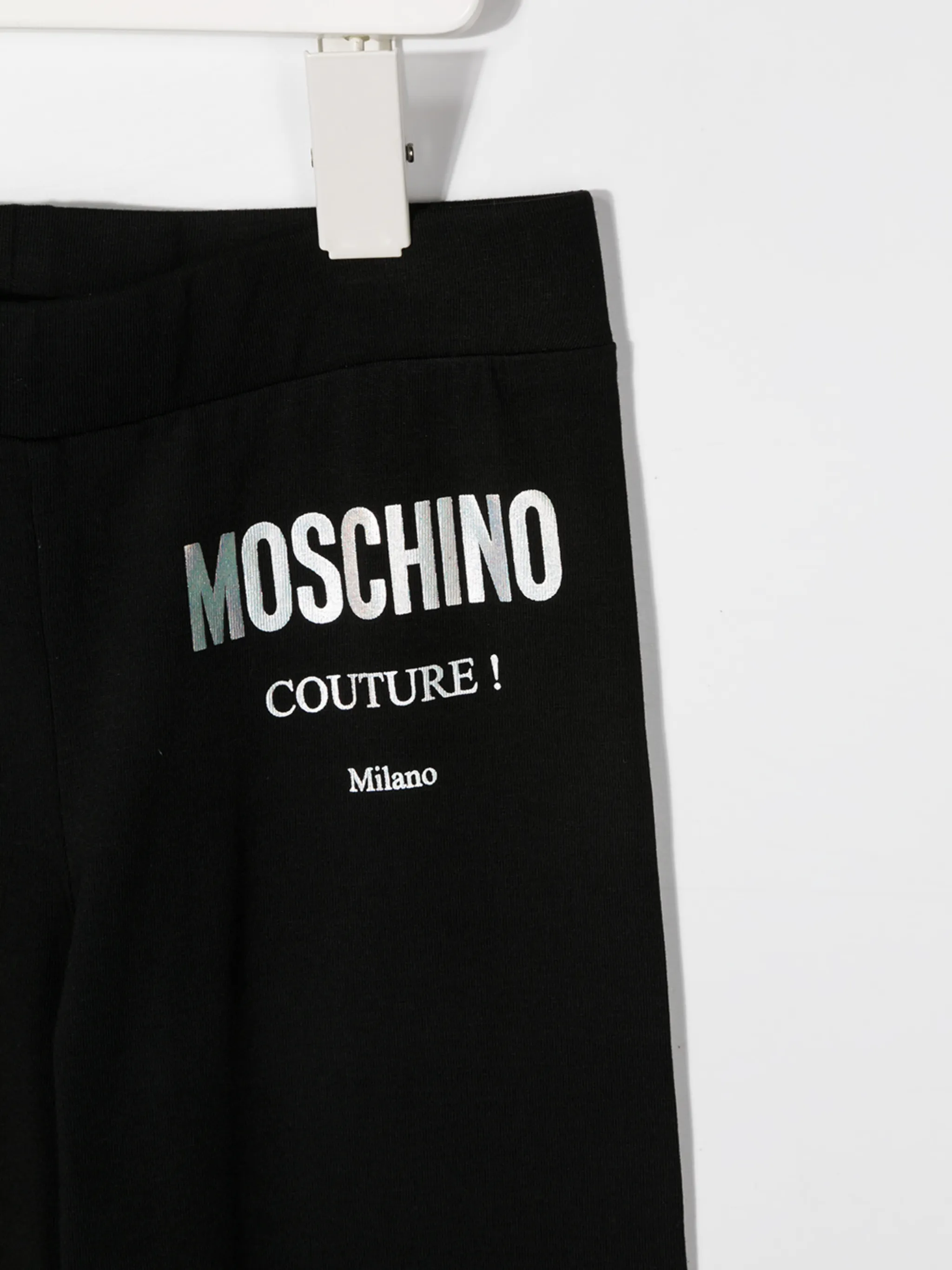 Легинсы с логотипом металлик Moschino Kids, черный — фото 3
