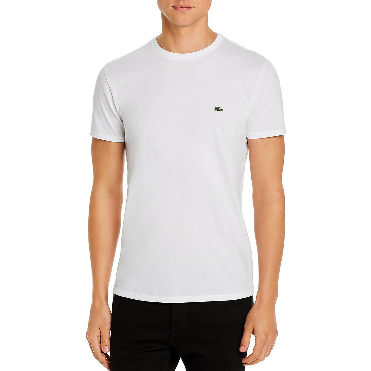 

Мужская хлопковая футболка с круглым вырезом Lacoste, белый